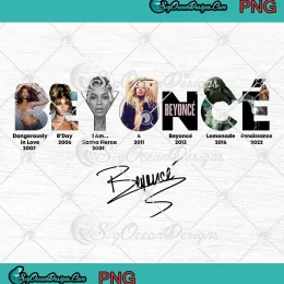 Vintage Beyoncé Albums Signature PNG - Beyonce Inspired Concert PNG JPG Clipart, Digital Download