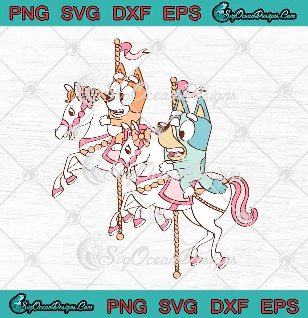 Bluey-Bingo-Carousel-Ride-Disney-SVG---Cute-Bluey-Fan-Gift-SVG-PNG,-Cricut-File Bluey Bingo Carousel Ride Disney SVG - Cute Bluey Fan Gift SVG PNG, Cricut File