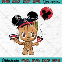 Groot Mickey Ears Halloween SVG - Marvel Comics Disney Halloween SVG PNG, Cricut File