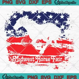 Midwest Horse Fair American Flag SVG - Horse Racing SVG PNG, Cricut File