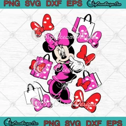 Minnie Mouse Fashion Shopping SVG - Cute Disney Minnie Mouse SVG PNG, Cricut File