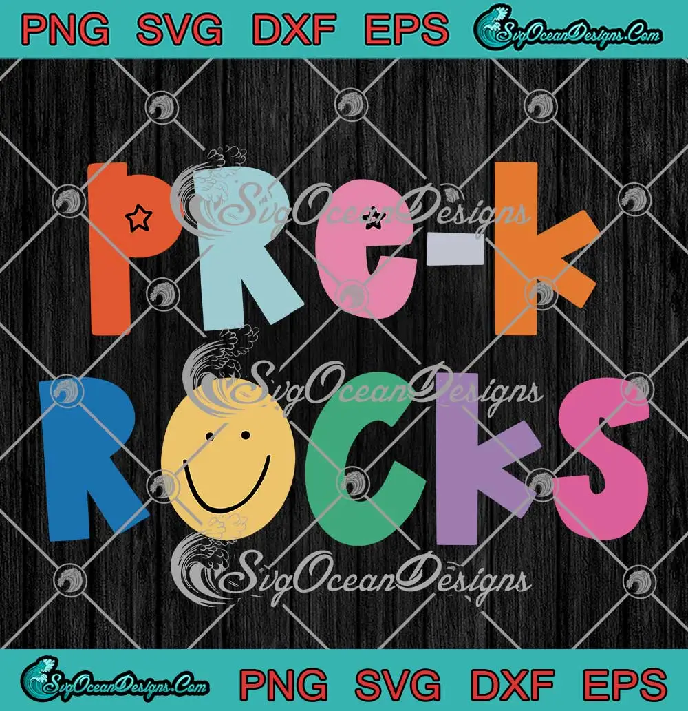 Pre-K Rocks Teacher Retro SVG - Back To School SVG - First Day Of ...