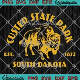 Vintage Bison Custer State Park SVG - South Dakota Est. 1872 SVG PNG, Cricut File