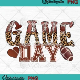 Game Day Football Leopard PNG - Football Game Day Gift PNG JPG Clipart, Digital Download