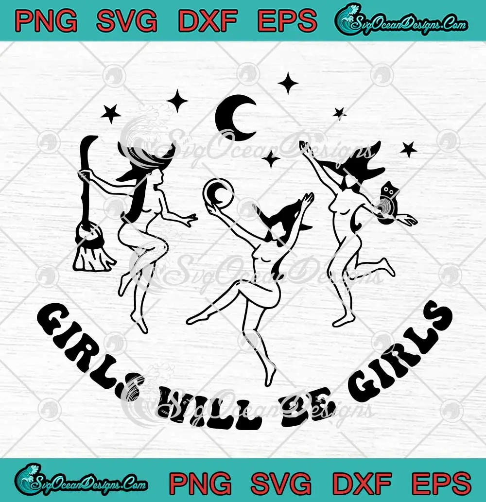 Girls-Will-Be-Girls-Halloween-SVG---Dancing-Witches-Salem-Witch-SVG-PNG,-Cricut-File Girls Will Be Girls Halloween SVG - Dancing Witches Salem Witch SVG PNG, Cricut File