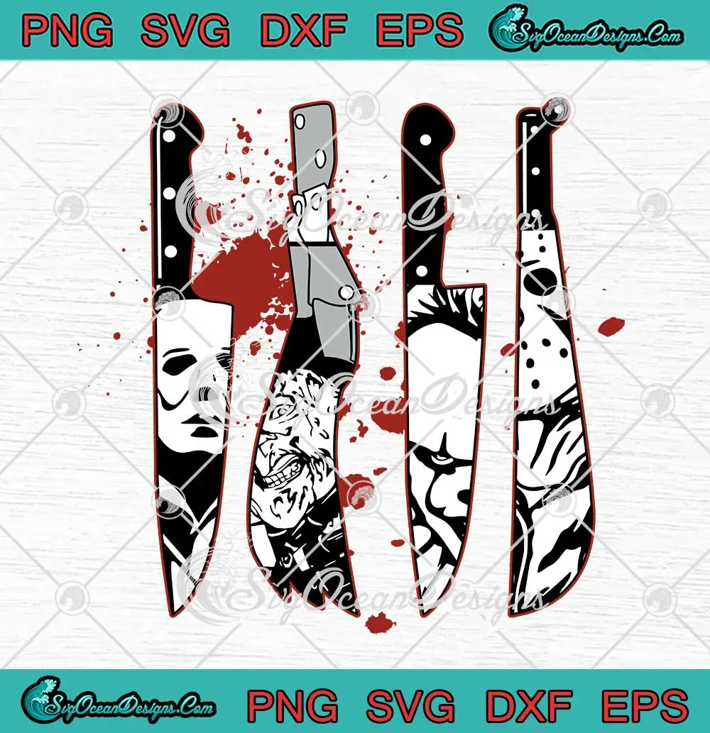 Horror-Characters-In-Knives-SVG---Horror-Movie-Halloween-SVG-PNG,-Cricut-File Horror Characters In Knives SVG - Horror Movie Halloween SVG PNG, Cricut File