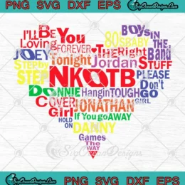 New Kids On The Block Heart SVG - NKOTB Music Band SVG PNG, Cricut File