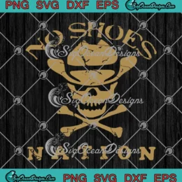 No Shoes Nation Retro SVG - Funny Skull Cowboy Hat SVG PNG, Cricut File