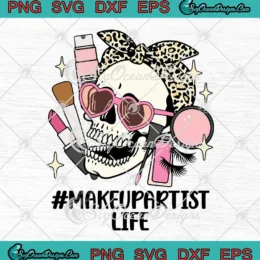 Skull Bandana Makeup Artist Life SVG - Funny Skull Halloween SVG PNG, Cricut File