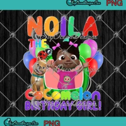 Cocomelon Birthday Girl design featuring colorful characters and matching family elements.