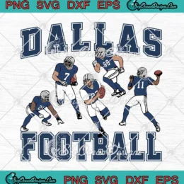Dallas Football Players Vintage SVG - Dallas Cowboys Team SVG PNG, Cricut File