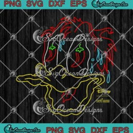 Disney Hot Ones SVG - Donald Duck Melting Face Retro Neon Outline SVG PNG, Cricut File