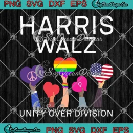 Harris Walz LGBT 2024 SVG - Unity Over Division SVG PNG, Cricut File