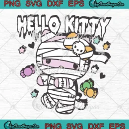 Hello Kitty Mummy Halloween SVG - Hello Kitty Girls Halloween SVG PNG, Cricut File