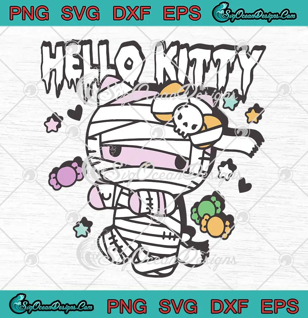 Hello Kitty Mummy Halloween SVG Hello Kitty Girls Halloween SVG