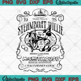 1928 Steamboat Willie SVG - Disney Mickey Mouse Sound Cartoon SVG PNG, Cricut File