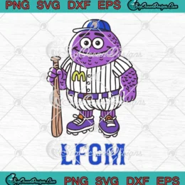 Grimace Mets Baseball Mascot SVG - Beautiful Monster 2024 SVG PNG, Cricut File