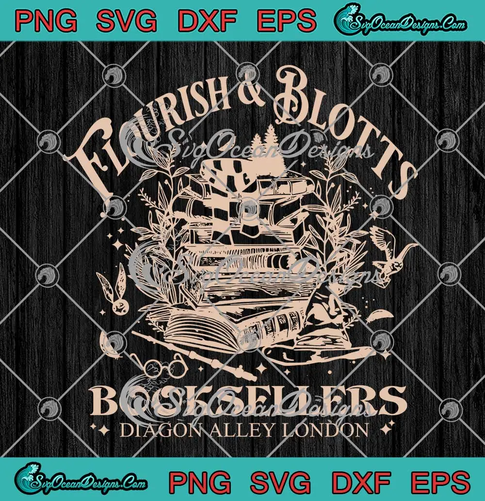 Harry-Potter-Flourish-And-Blotts-SVG---Booksellers-Diagon-Alley-London-SVG-PNG,-Cricut-File Harry Potter Flourish And Blotts SVG - Booksellers Diagon Alley London SVG PNG, Cricut File