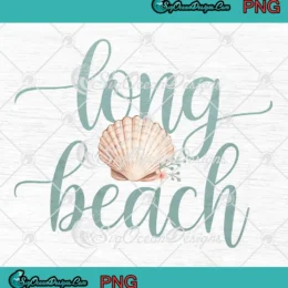 Long Beach Sea Shell PNG - Beach Summer Vacation PNG JPG Clipart, Digital Download