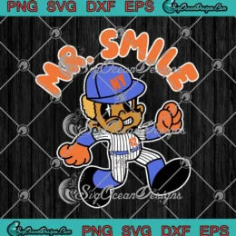Mr. Smile New York Mets Cartoon SVG - Francisco Lindor Baseball SVG PNG, Cricut File