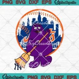 New York Mets Grimace Sweep SVG - Baseball LFGM SVG PNG, Cricut File