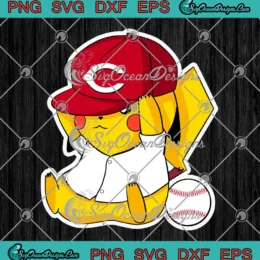 Pikachu Cincinnati Reds MLB SVG - Baseball Pokemon Sports SVG PNG, Cricut File