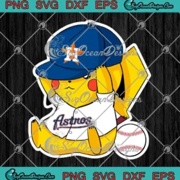 Pikachu Houston Astros MLB SVG - Baseball Pokemon Sports SVG PNG, Cricut File
