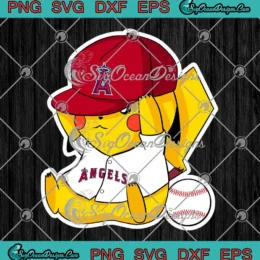 Pikachu Los Angeles Angels SVG - Baseball Pokemon Sports SVG PNG, Cricut File