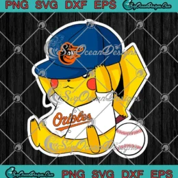 Pikachu MLB Baltimore Orioles SVG - Baseball Pokemon Sports SVG PNG, Cricut File