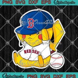 Pikachu MLB Boston Red Sox SVG - Baseball Pokemon Sports SVG PNG, Cricut File