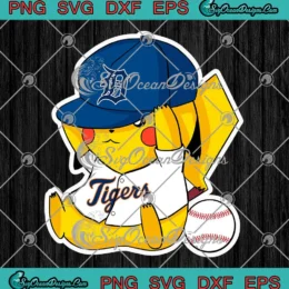 Pikachu MLB Detroit Tigers SVG - Baseball Pokemon Sports SVG PNG, Cricut File
