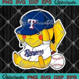 Pikachu MLB Texas Rangers SVG - Baseball Pokemon Sports SVG PNG, Cricut File