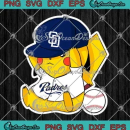 Pikachu San Diego Padres SVG - MLB Baseball Pokemon Sports SVG PNG, Cricut File