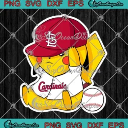 Pikachu St. Louis Cardinals SVG - MLB Baseball SVG - Pokemon Sports SVG PNG, Cricut File