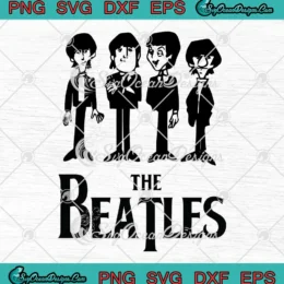 The Beatles Cartoon Animated SVG - The Beatles Music Band SVG PNG, Cricut File