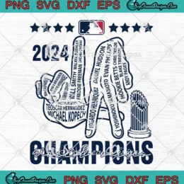 Trendy Los Angeles Dodgers SVG - 2024 World Series Champions Victory SVG PNG, Cricut File