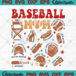 Baseball Mom Game Day SVG - Vibes Baseball Mama Women SVG PNG, Cricut File