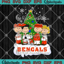Cincinnati Bengals Peanuts SVG - Football Xmas SVG - Snoopy And Friends Christmas Tree SVG PNG, Cricut File