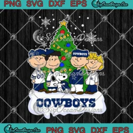 Dallas Cowboys Peanuts Xmas SVG - Snoopy And Friends Christmas Tree SVG PNG, Cricut File