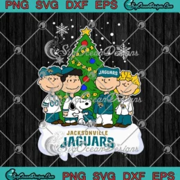 Jacksonville Jaguars Peanuts SVG - Football Xmas SVG - Snoopy And Friends Christmas Tree SVG PNG, Cricut File