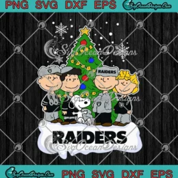 Las Vegas Raiders Peanuts SVG - Football Xmas SVG - Snoopy And Friends Christmas Tree SVG PNG, Cricut File