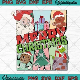 Merry Christmas Xmas Characters SVG - Christmas Holiday SVG PNG, Cricut File