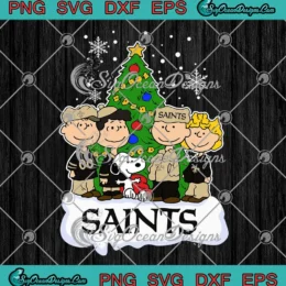 New Orleans Saints Peanuts Xmas SVG - Snoopy And Friends Christmas Tree SVG PNG, Cricut File