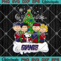 New York Giants Peanuts Xmas SVG - Snoopy And Friends Christmas Tree SVG PNG, Cricut File