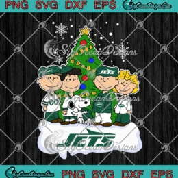 New York Jets Peanuts SVG - Football Xmas SVG - Snoopy And Friends Christmas Tree SVG PNG, Cricut File