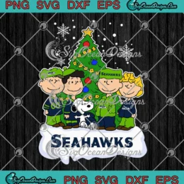 Seattle Seahawks Peanuts Xmas SVG - Snoopy And Friends Christmas Tree SVG PNG, Cricut File