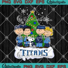 Tennessee Titans Peanuts Xmas SVG - Snoopy And Friends Christmas Tree SVG PNG, Cricut File