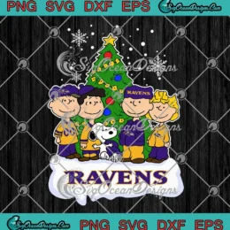 The Peanuts Baltimore Ravens SVG - Snoopy And Friends Football Christmas SVG PNG, Cricut File