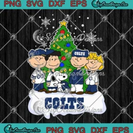 The Peanuts Indianapolis Colts SVG - Snoopy And Friends Football Christmas SVG PNG, Cricut File