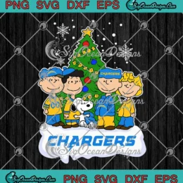 The Peanuts Los Angeles Chargers SVG - Snoopy And Friends Football Christmas SVG PNG, Cricut File